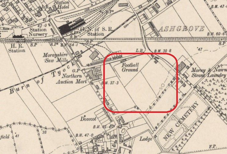 Elgin - Milnefield Park : Map credit National Library of Scotland